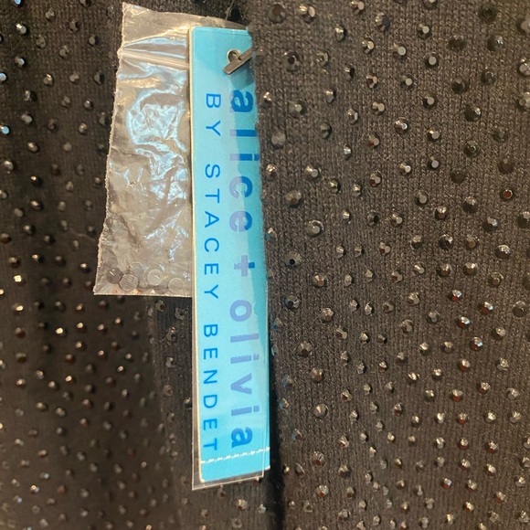 Alice and Olivia Bettie Rinestone Top Women’s Size Small Black - Picture 5 of 5